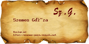 Szemes Géza névjegykártya