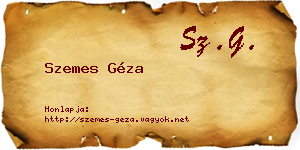 Szemes Géza névjegykártya