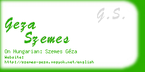 geza szemes business card